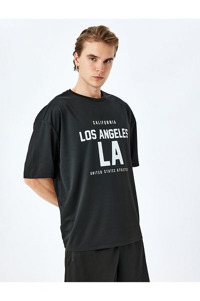 Koton Black Oversized Sport T-Shirt
