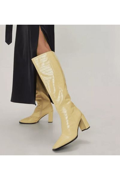 NASTY GAL Cizme Nasty Gal din piele ecologică, încălțăminte până la genunchi
