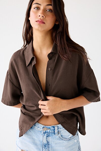 Pull & Bear Rustik kısa kollu gömlek