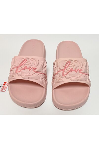 GEZER Pudra Love Rose Relief Detailled Anti-Slip Eva Anatomic Sole Women's Wet Floor, Home and Street Slippers