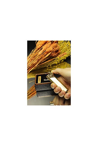 Genel Markalar Honest Jet Alevli Özel Kutulu Ince Çakmak Altın Sarısı