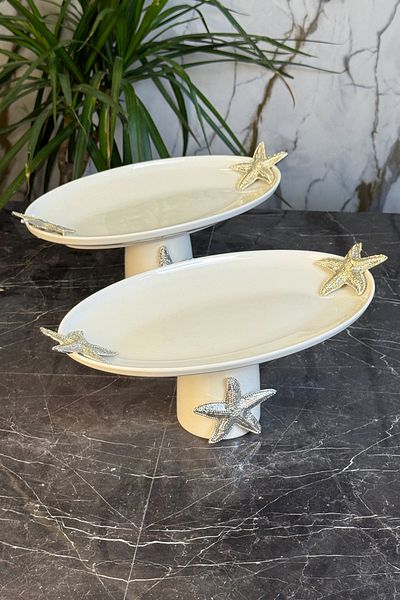 MAY HOME Silver Starfish Tableware Service Presentation Set