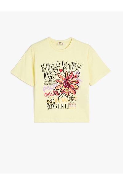 Koton Yellow Short Sleeve T-Shirt