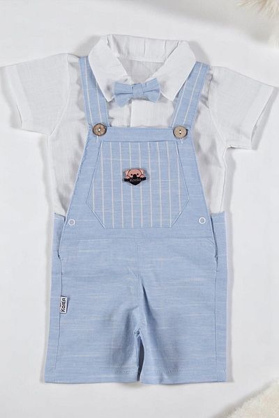 minuma Baby Boy Bow Tie Linen Salopet 9/18 Months 430344