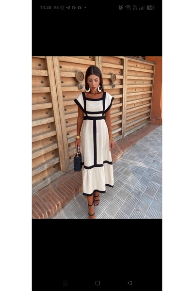 MiMi Keten Kumaş Gipeli Elbise