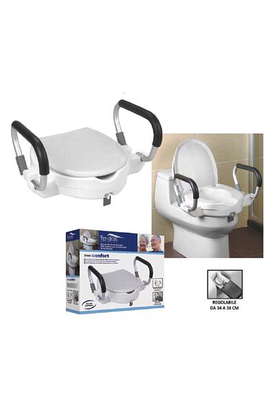 Italbox Toilet seat lift, with handle, for people with disabilities and the elderly, Comfort