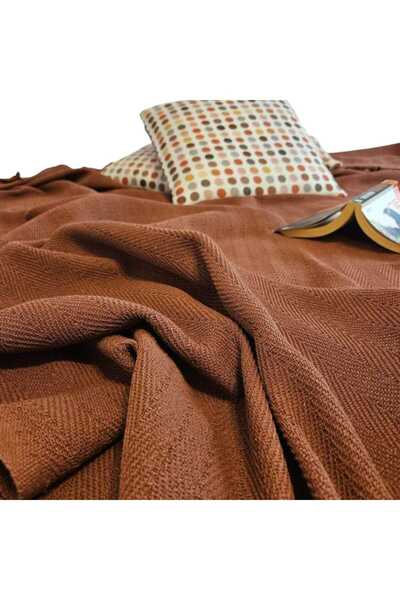 HANN HOME COLLECTION Double Pique 200X230Cm, Brick Color, 100% Cotton, Soft T...