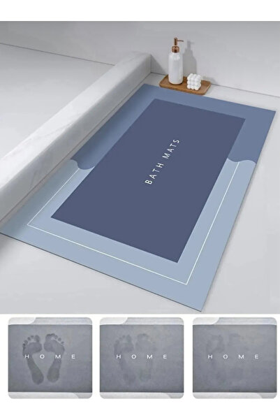 Hane216 Sihirli Su Emici Banyo Paspası Kaymaz Tabanlı Abdest Paspası 48 x78 cm