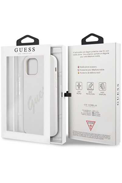 Guess Guess Vintage Grey Script protective case for Apple iPhone 12 mini, White