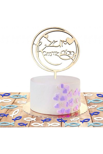 LIVESTN Cake decoration set and 45 fish LIVESTN, wood, white/blue/gold