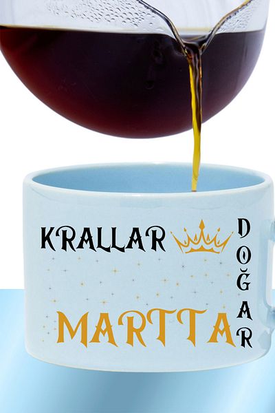 qoeuyl boutique Kings Are Born This Month Printed Spouse Dear Father Special Day Gift Rectangular Handle Pastel Blue Cup