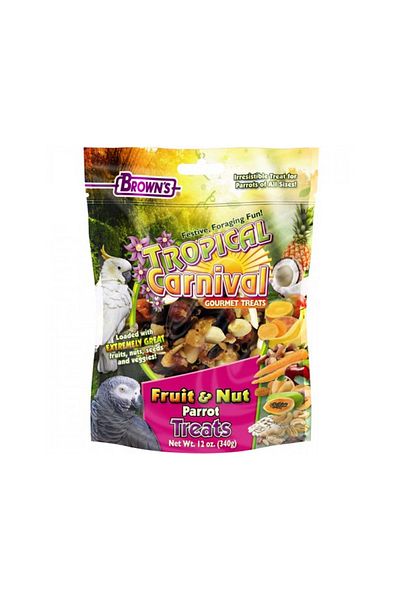 BROWNS Brown's Tropical Carnival Fruit & Nut Parrot Treat - 12 oz