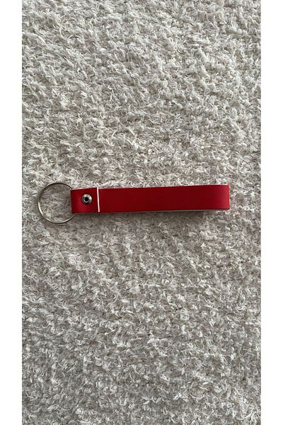 KAYLANIN DÜNYASI Red Moon Star Turkey Written Leather Keychain, Bag Ornament