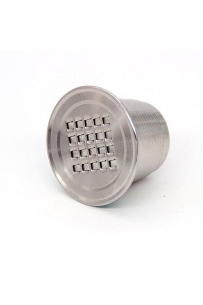 motor starter INOX coffee capsule, Nespresso, refillable/washable, silver