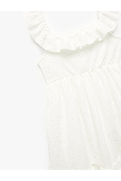 Koton Fodor részletes, kerek nyakú, A-vonalú, többszintes ujjatlan ruha