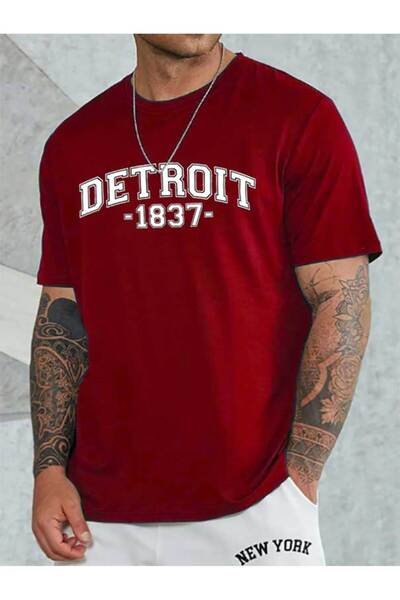 PERISENSE تيشيرت مطبوع للجنسين من ديترويت