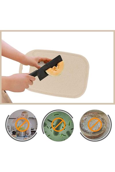 Kiuiom Set of 2 Kiuiom chopping boards, plastic, beige, 22.6 x 34.5 cm