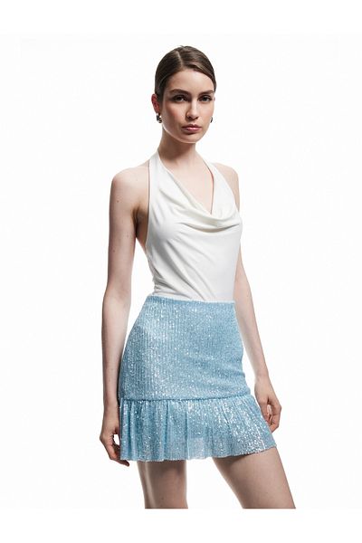 Koton Mini rochie de seară evazată cu paiete și paiete