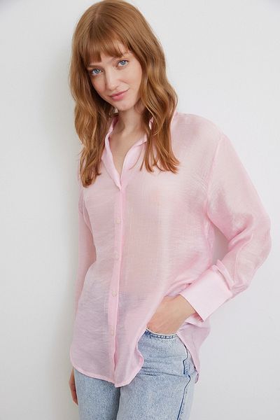 Never more Thin Modal Shirt Pink
