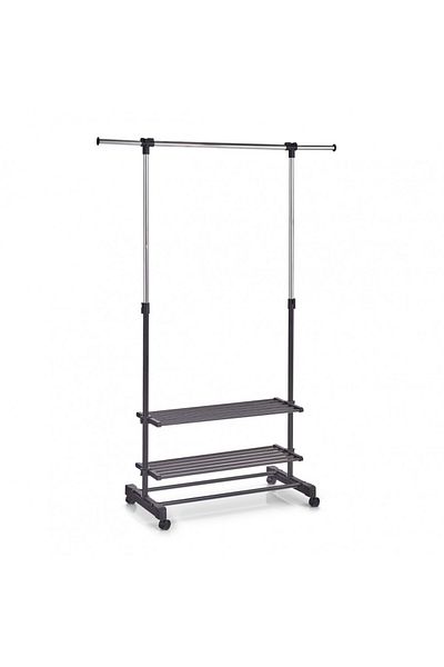 zeller Smart Clothes Rack, Metal, 2 Shelves, Load Capacity 10 Kg