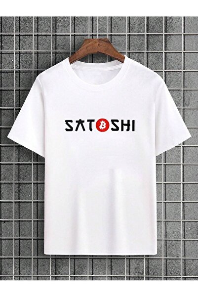 PERISENSE Tricou din bumbac imprimat Btc Satoshi Bitcoin