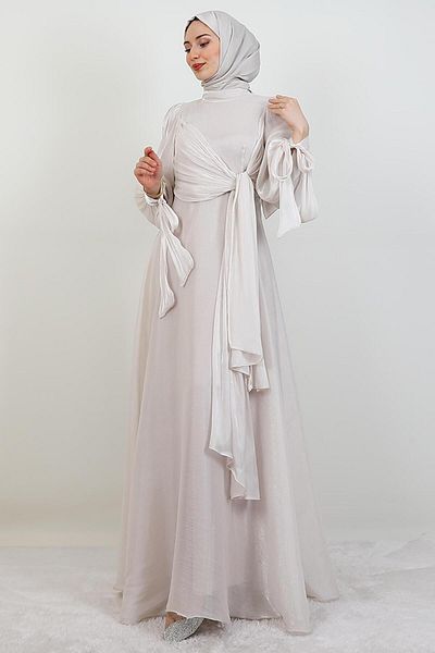 GİYZAMİLA Φόρεμα Sümbül Hijab Μπεζ