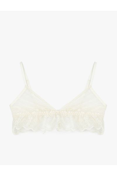 Koton Transparent Balen Free Padding Lace Tulle Bralet Bra