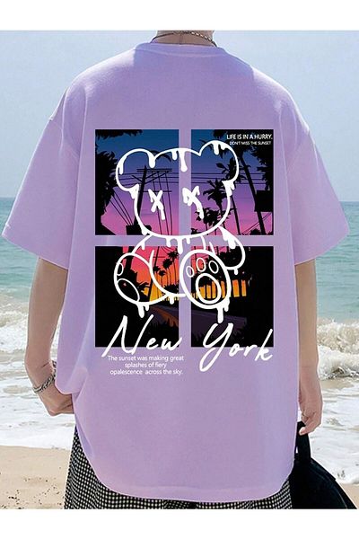 Boi Life Hurry Printed Oversize γυναικεία και ανδρική μπλούζα Casual Boyfirend