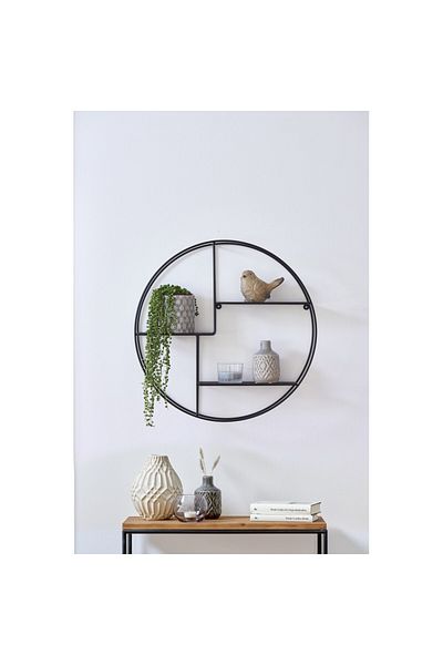 zeller Στρογγυλό μαύρο ράφι, ατσάλι, Ø 55 x 12 εκ.