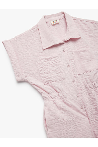 Koton Kurzärmliger Salopet-Overall mit Hemdkragen und Taschendetail