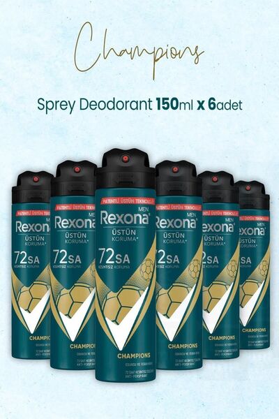 Rexona Erkek Deodorant 150 ml Champions X 6 Adet