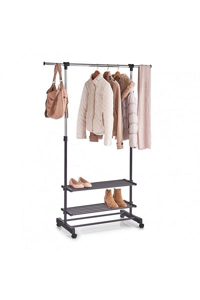 zeller Smart Clothes Rack, Metal, 2 Shelves, Load Capacity 10 Kg
