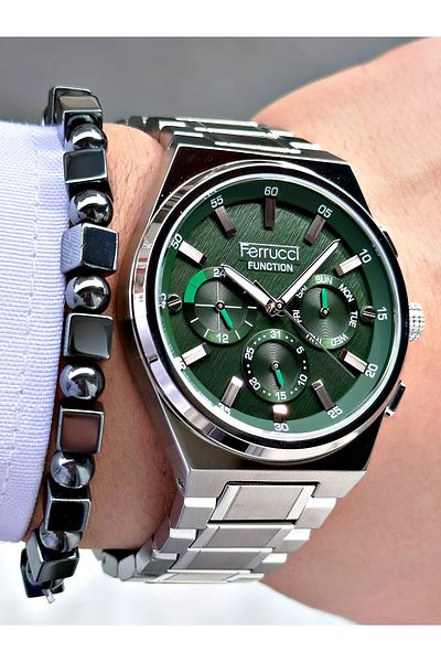 Ferrucci Ferrucci̇ Function Green Dial Silver Metal Men