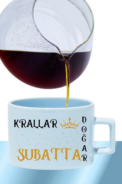 qoeuyl boutique Kings Are Born This Month Printed Spouse Dear Father Special Day Gift Rectangular Handle Pastel Blue Cup