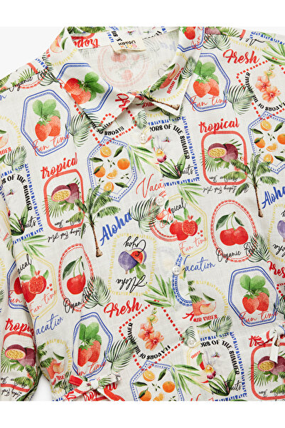 Koton Cămașă din bumbac cu mânecă scurtă cu model clasic