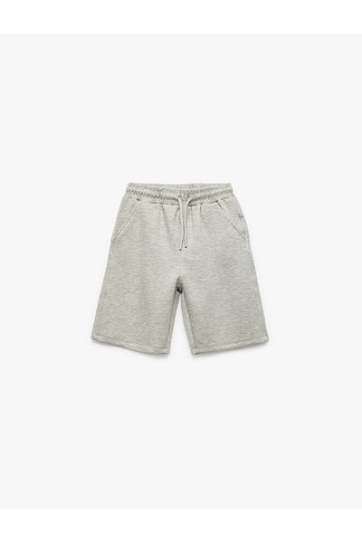 Koton Cotton Side Pocket Basic Shorts with Lace-Up Waist