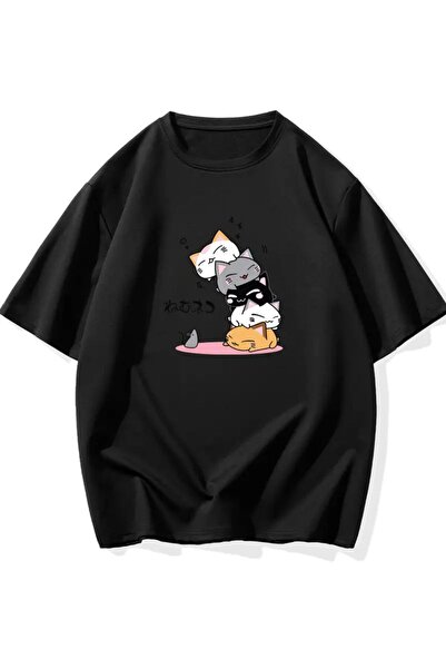 Hunors Sportswear & Company Tricou de bază cu imprimeu cu pisici drăguțe