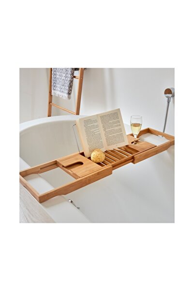 zeller ρυθμιζόμενη βάση μπανιέρας, μπαμπού 70-105 x 22 x 4 εκ.