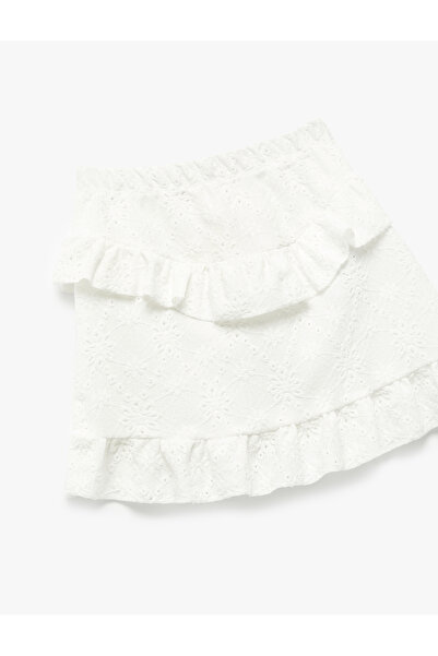 Koton Ruffle Detailed Waist Elastic Mini Skirt