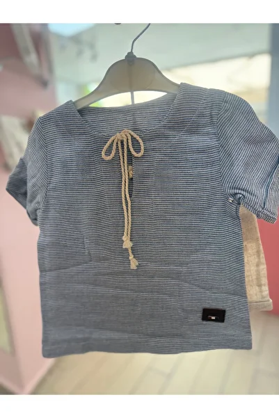WİKİBOOM Boy's Linen Bottom Top Set