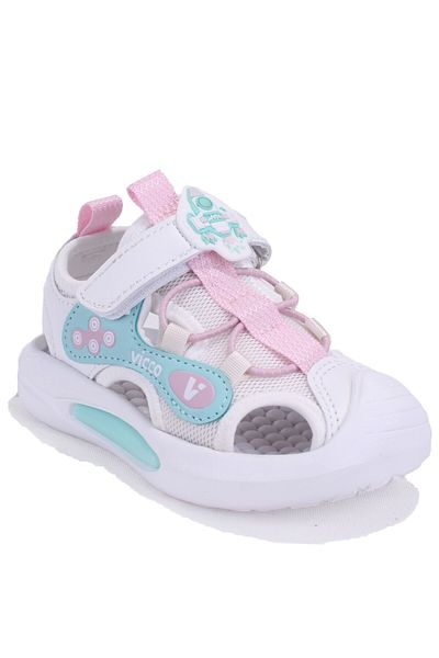 Vicco 332P25Y221 Rocket White Orthopedic Daily Lighted Girls' Sports Sandals