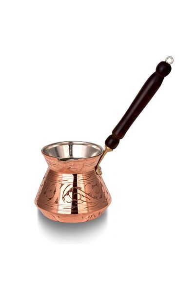 OEM Copper Coffee Pot with Wooden Handle 580 ml CTR17