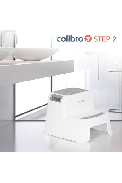 Colibro Colibro STEP TWO double children's step for the bathroom, with non-slip surface and base, Dove