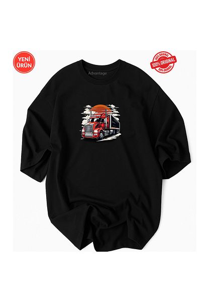 JDM Tricou atractiv cu imprimeu de camion 100% bumbac Tricou premium