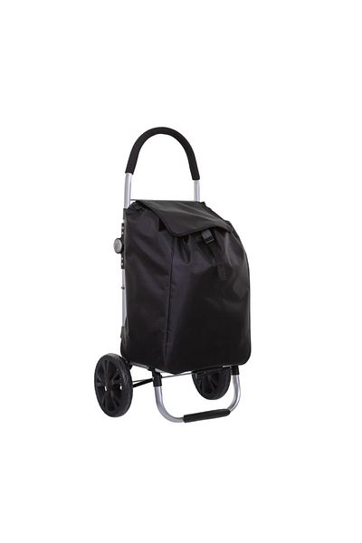 5 five simply smart Orleans shopping trolley, black, aluminum frame, 44.5 x 37 x H 98 cm. 50 liters
