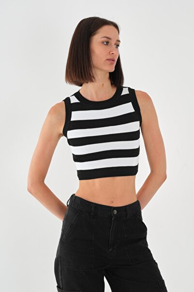 ALEXANDERGARDI Γυναικείο ριγέ Standard Knitwear Crop Singlet