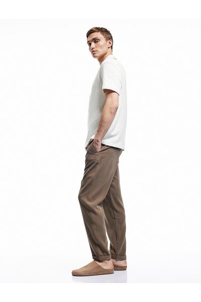 Koton Viscose Pocket Detailed Rayon Tapered Waist Lace-Up Summer Trousers