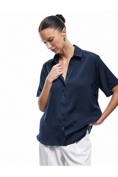 Koton Aerobin Fabric Classic Collar Short Sleeve Shirt