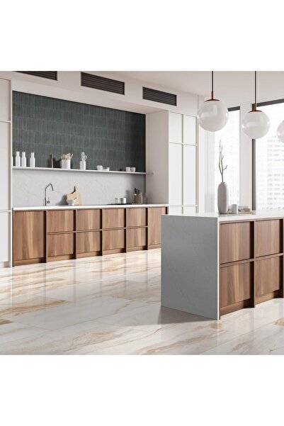 Rabadon Mutfak Tezgah Arası Kaplama Mermer Desenli Yapışkanlı Folyo Fayans Kaplama Sticker 60cm X 100cm