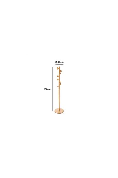 5 five simply smart Round Coat Hanger, Bamboo, 8 hooks, 16 kg resistance, 37 x H 176 cm